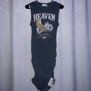 ASOS Sleeveless Blouson Mini Dress Gray Heaven Graphic Size 2